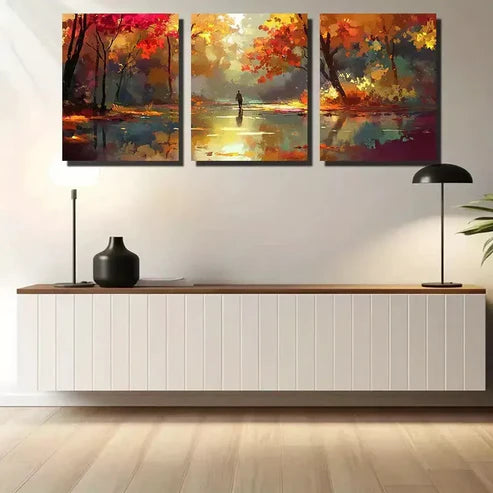 3pcs Forest Walk Wall Art Canvas Unframed - High Quality Print 100% Australian Made Wall Canvas