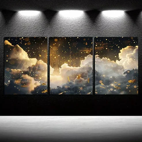 3pcs Celestial Clouds Art Canvas Framed 60x90cm - High Quality Print 100% Australian Made Wall Canvas Ready to Hang