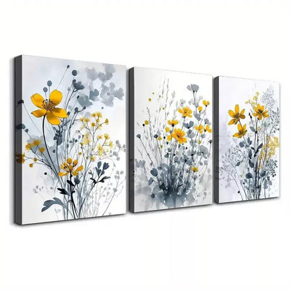 3pcsFloral   Wall Art Set Canvas Framed 50x70cm - High Quality Print 100% Australian Made Wall Canvas Ready to Hang - Bella Home Decor