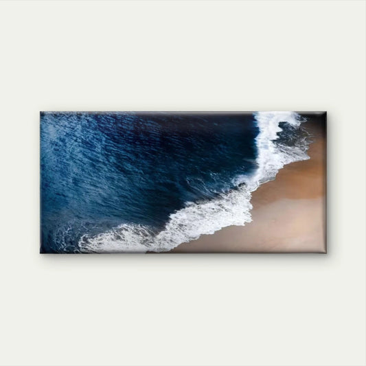 Blue Ocean Waves Wall Art Canvas Office Home Room Framed 120x60cm