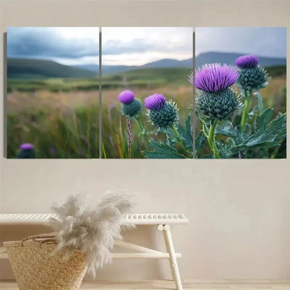 3pcs Vibrant Purple & Green Nature Scene Wall Art Set Canvas Framed 60x90cm - High Quality Print 100% Australian Made Wall Canvas Ready to Hang