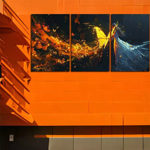 3pcs Butterfly Wing Wall Art Canvas Unframed - High Quality Print 100% Australian Made Wall Canvas