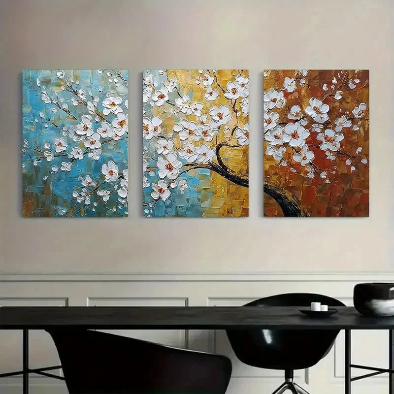 3pcs Gulf Coast Beach Panorama Painting Metal Print Ready to Hang Art