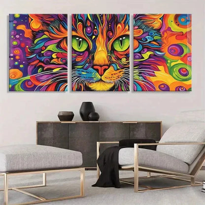 3pcs Colorful Swirls and Bold Pattern Perfect Wall Art Canvas Unframed - High Quality Print 100% Australian Made Wall Canvas