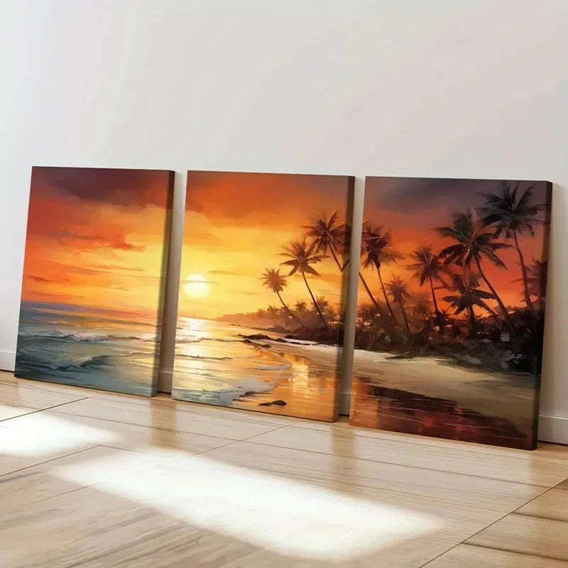 3pcs Manly Beach Australia Modern Art  Wall Art Set Canvas Framed 60x90cm - High Quality Print 100% Australian Made Wall Canvas Ready to Hang