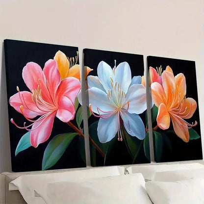 3pcs Honeysuckle Painting DO Wall Art Set Canvas Framed 40x60cm - High Quality Print 100% Australian Made Wall Canvas Ready to Hang