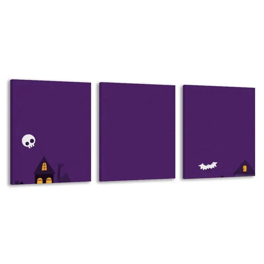 3pcs A Spooky Night In A Graveyard  Wall Art Set Canvas Framed 60x90cm - High Quality Print 100% Australian Made Wall Canvas Ready to Hang
