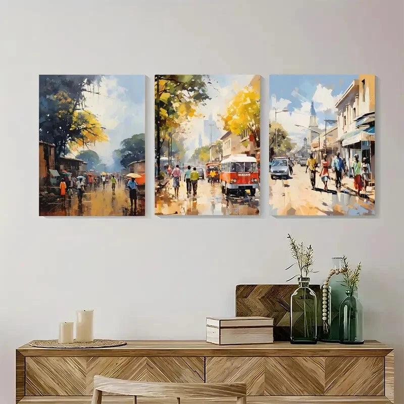 3pcs Harare Zimbabwe African City Travel Posters Metal Print Ready to Hang Art