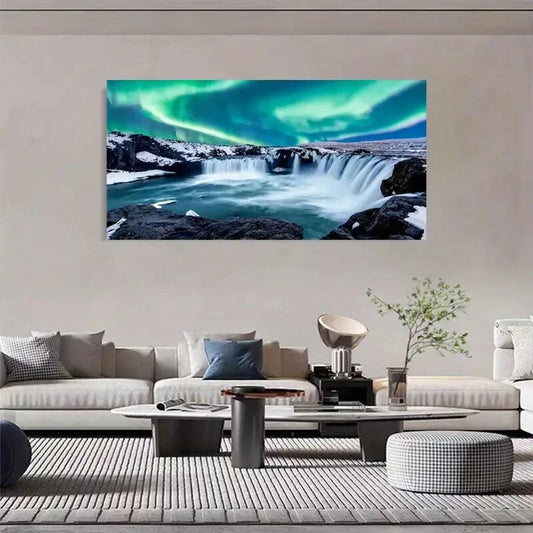 Icelandic  Grand River wall canvas office home room framed 120x60cm