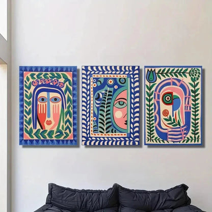 3pcs Modern Bohemian Painting Metal Print Ready to Hang Art