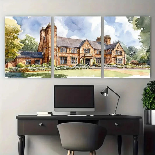 3pcs Bespoke Wedding Venue Portrait Wall Art Set Canvas Framed 40x60cm - High Quality Print 100% Australian Made Wall Canvas Ready to Hang