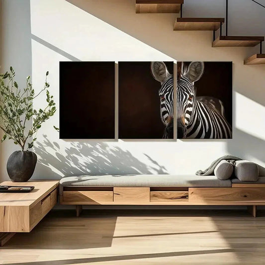 3pcs Zebra Art Wildlife Photography Metal Print Ready to Hang Art