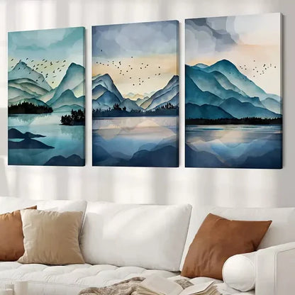 3pcs Abstract Mountain Canvas Framed 60x90cm - High Quality Print 100% Australian Made Wall Canvas Ready to Hang
