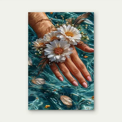 Floral Handpiece 60x90cm Metal Print Ready to Hang