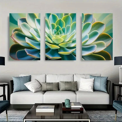 3pcs Succulent Plant Botanical Painting Metal Print Ready to Hang Art