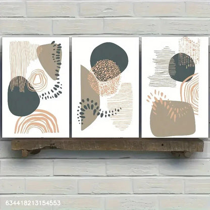 3pcs Geometric Decor Line Decorative Pattern Metal Print Ready to Hang Art