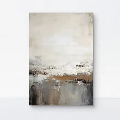 Abstract Neutral-Toned Textured Brushstrokes  60x90cm Metal Print Ready to Hang