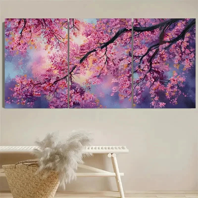 3pcs Cherry Blossom Wall Art Set Canvas Framed 40x60cm - High Quality Print 100% Australian Made Wall Canvas Ready to Hang