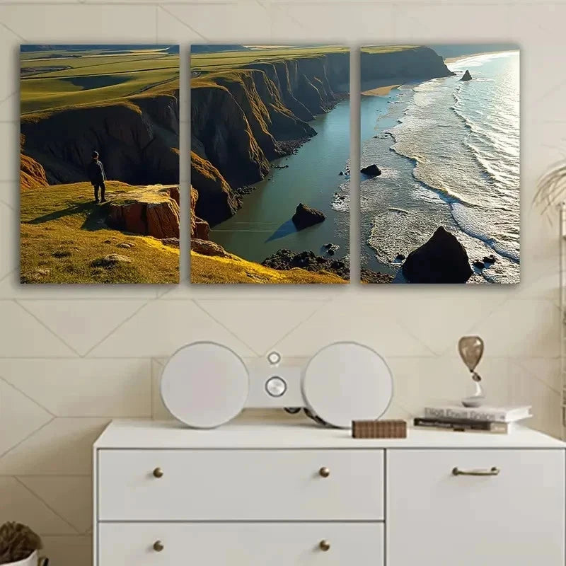 3pcs Coastal Beach Landscape Wall Art Set Canvas Framed 60x90cm - High Quality Print 100% Australian Made Wall Canvas Ready to Hang