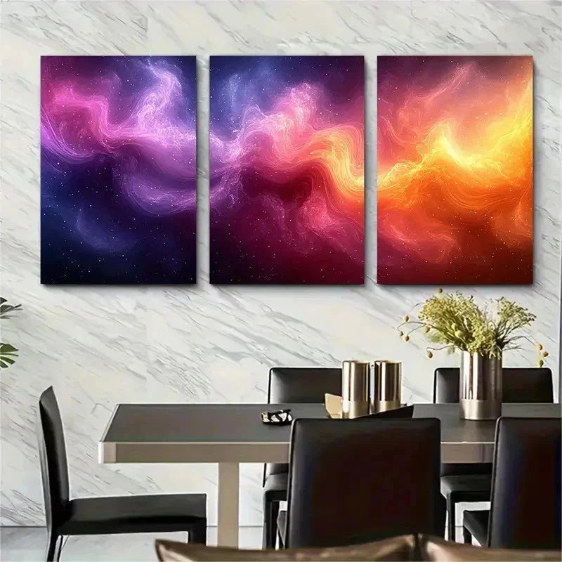 3pcs Vibrant Abstract Flowing Design J Wall Art Set Canvas Framed 60x90cm - High Quality Print 100% Australian Made Wall Canvas Ready to Hang