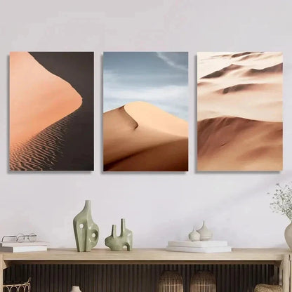 3pcs Namibia Sand Dunes Desert Landscape Perfect Wall Art Set Canvas Framed 40x60cm - High Quality Print 100% Australian Made Wall Canvas Ready to Hang