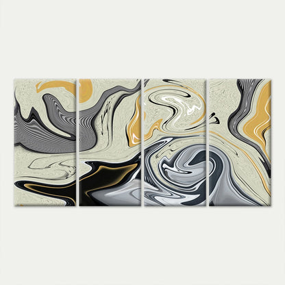 4pcs Modern Abstract Monochrome and Gold Wall Art Canvas Framed 45x80cm - High Quality Print 100% Australian Made Wall Canvas Ready to Hang