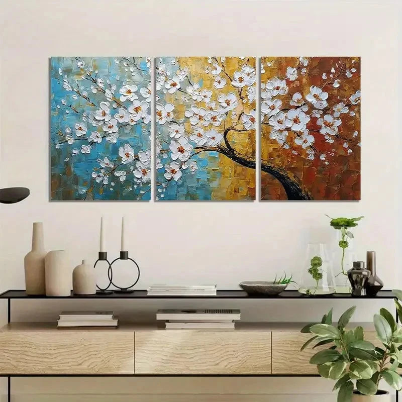 3pcs Gulf Coast Beach Panorama Painting Metal Print Ready to Hang Art