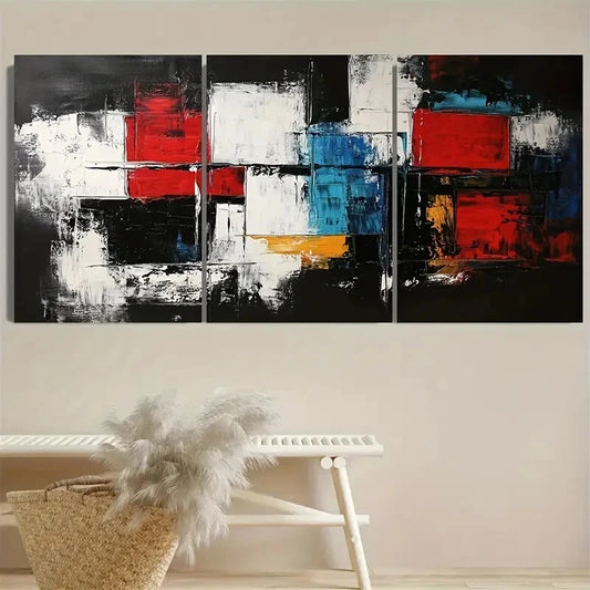 3pcs Dark Modern Abstract illustration Metal Print Ready to Hang Art
