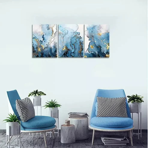 3pcs Abstract Marbling Art Set Canvas Unframed - High Quality Print 100% Australian Made Wall Canvas