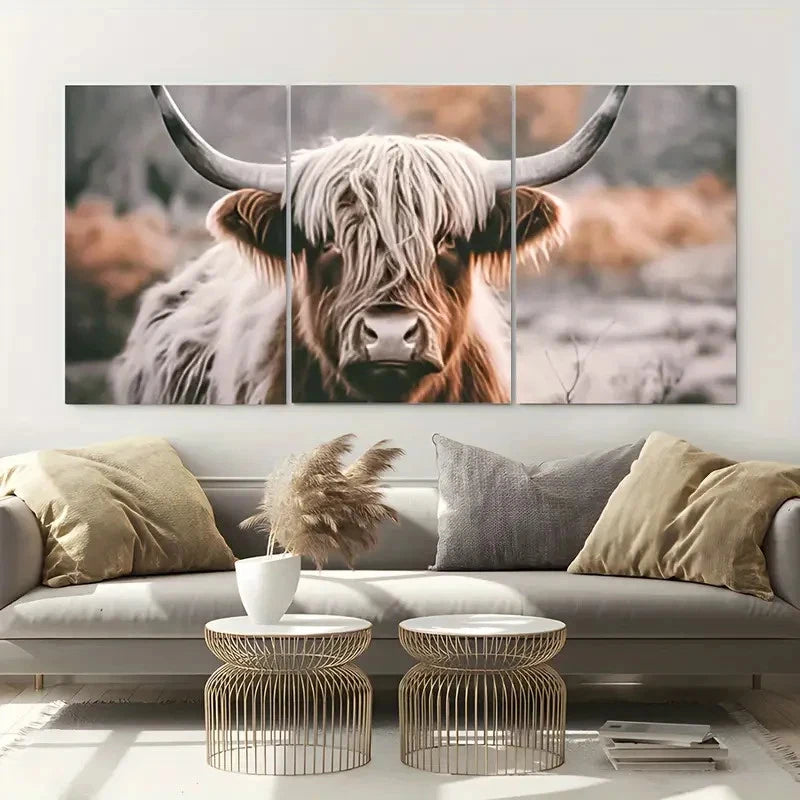 3pcs Large-Scale Painting Farm Animal Picture Metal Print Ready to Hang Art