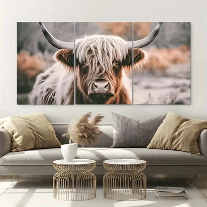 3pcs Large-Scale Painting Farm Animal Picture Metal Print Ready to Hang Art