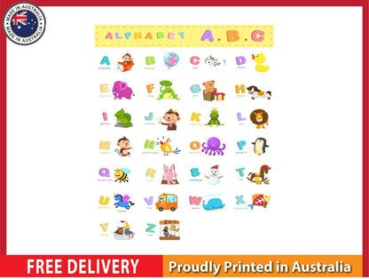 NEW (LAMINATED) Illustration of Animal (61X91CM) Alphabet CHART PICTURE PRINT