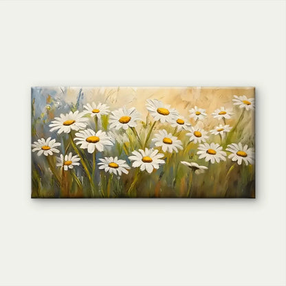 The Little Daisies Flowers Wall Art Canvas Office Home Room Framed 120x60cm