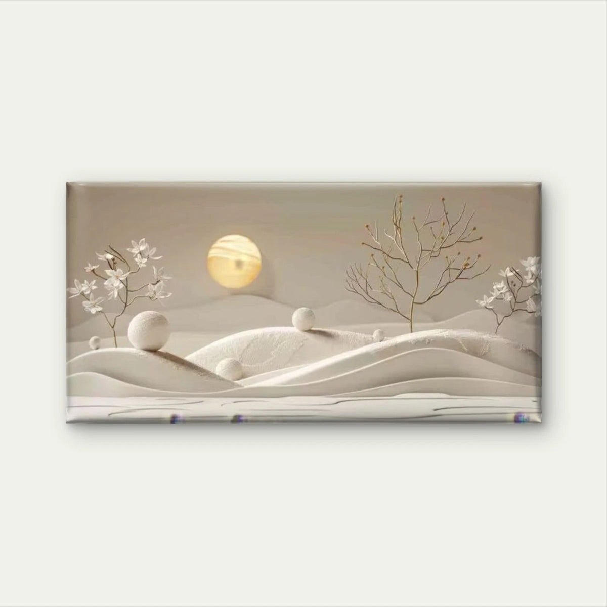 Whispers of the Golden Moon Wall Art Canvas Office Home Room Framed 120x60cm