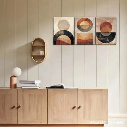 3pcs Elegant Line and Geometric Pattern Metal Print Ready to Hang Art
