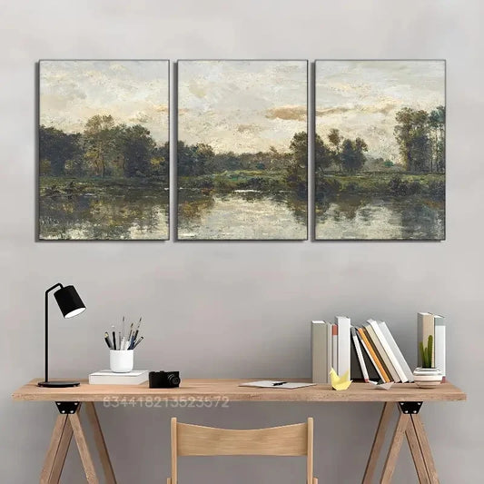 3pcs Landscape Art Decoration Posters Metal Print Ready to Hang Art
