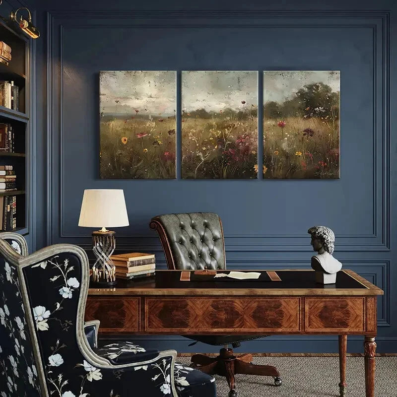 3pcs Floral Landscape Abstract Nature Scene Metal Print Ready to Hang Art