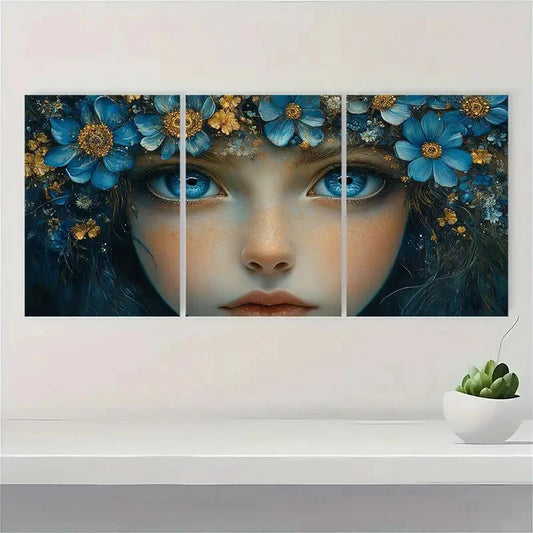 3pcs The Clairvoyant Fine Whimsical Perfect Wall Art Set Canvas Framed 40x60cm - High Quality Print 100% Australian Made Wall Canvas Ready to Hang