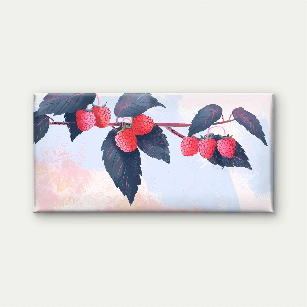 Blackberries on a Branch Wall Art Canvas Office Home Room Framed 120x60cm