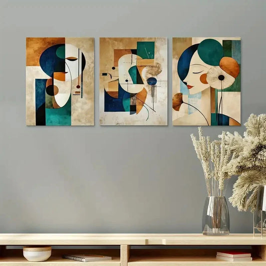 3pcs Abstract Modern Creative Women Perfect Wall Art Set Canvas Framed 40x60cm - High Quality Print 100% Australian Made Wall Canvas Ready to Hang