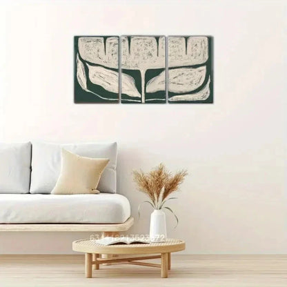 3pcs Vibrant Green And White Wall Art Posters Metal Print Ready to Hang Art