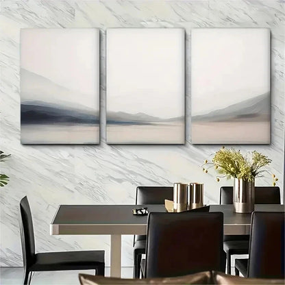 3pcs Abstract Modern Neutral Mountain Metal Print Ready to Hang Art