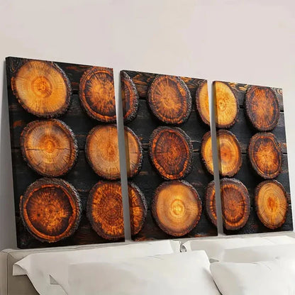 3pcs Tree Rings Animal Illustrations Wall Art Canvas Unframed – High Quality Print 100% Australian Made Wall Canvas