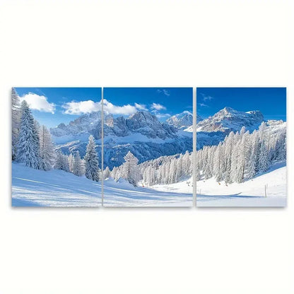 3pcs Cortina d'Ampezzo Ski Resort Travel Metal Print Ready to Hang Art