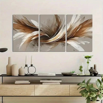3pcs Abstract Flowing Design Digital Art Prints Metal Print Ready to Hang Art