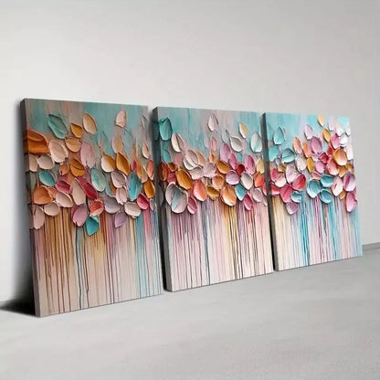 3pcs Modern Colorful Noble Petals Wall Art Set Canvas Framed 40x60cm - High Quality Print 100% Australian Made Wall Canvas Ready to Hang
