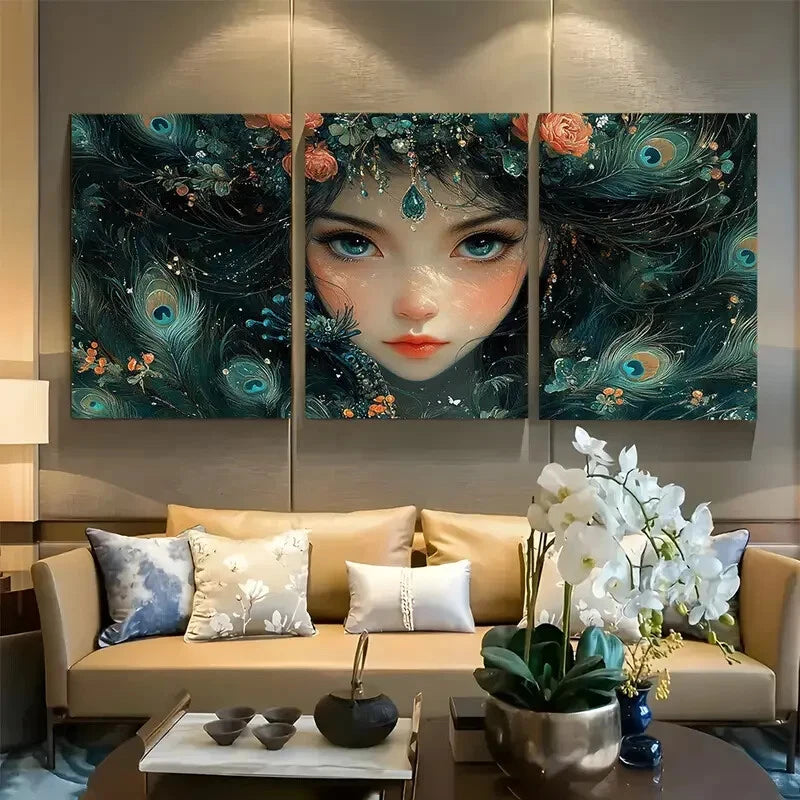 3pcs Hera Queen Of The Gods Design Metal Print Ready to Hang Art