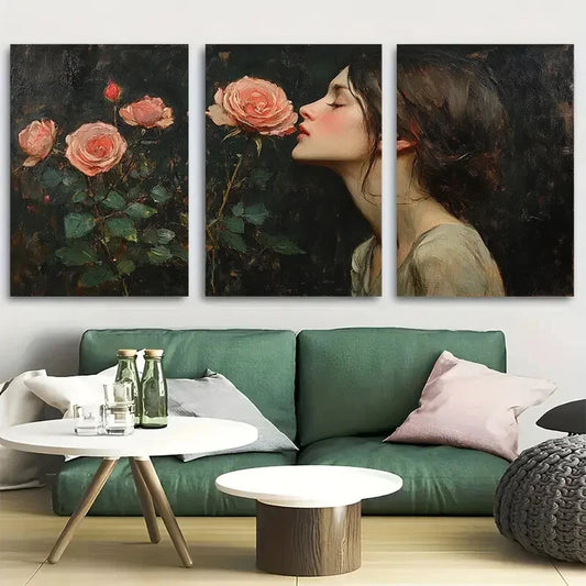 3pcs John William Waterhouse Soul Of The Rose Metal Print Ready to Hang Art