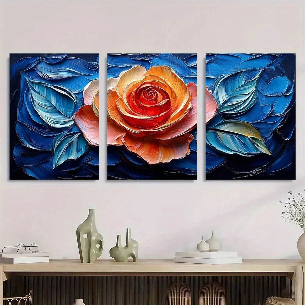 3pcs Vibrant Colors Modern Classic Style Metal Print Ready to Hang Art