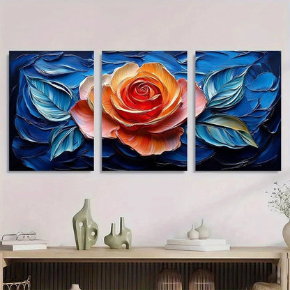 3pcs Vibrant Colors Modern Classic Style Metal Print Ready to Hang Art